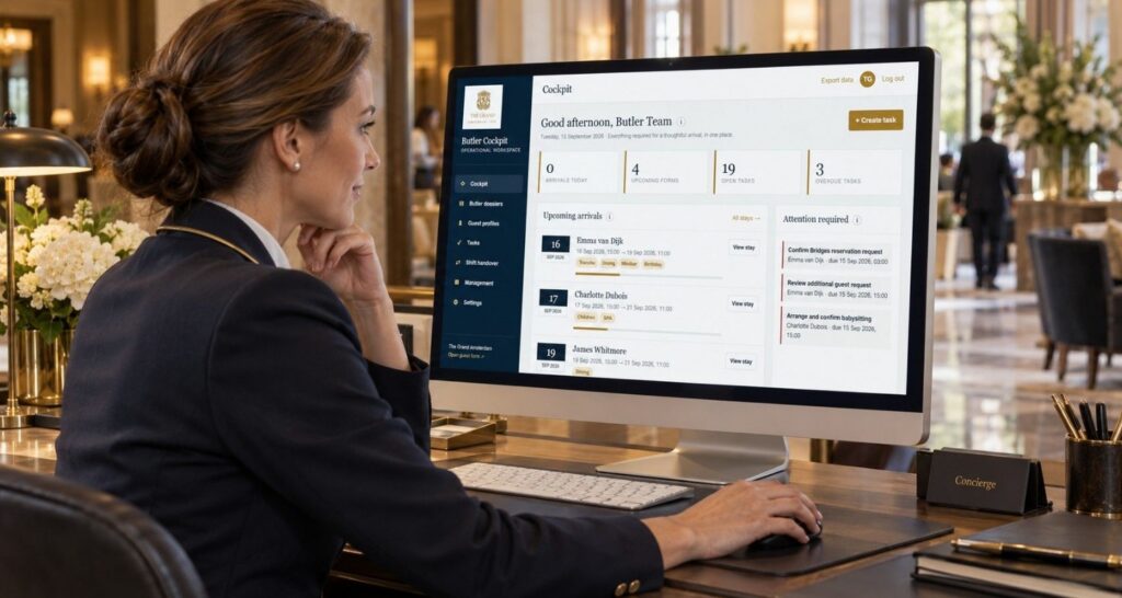 Butler Cockpit guest experience workspace for hotels by Planet Polaris