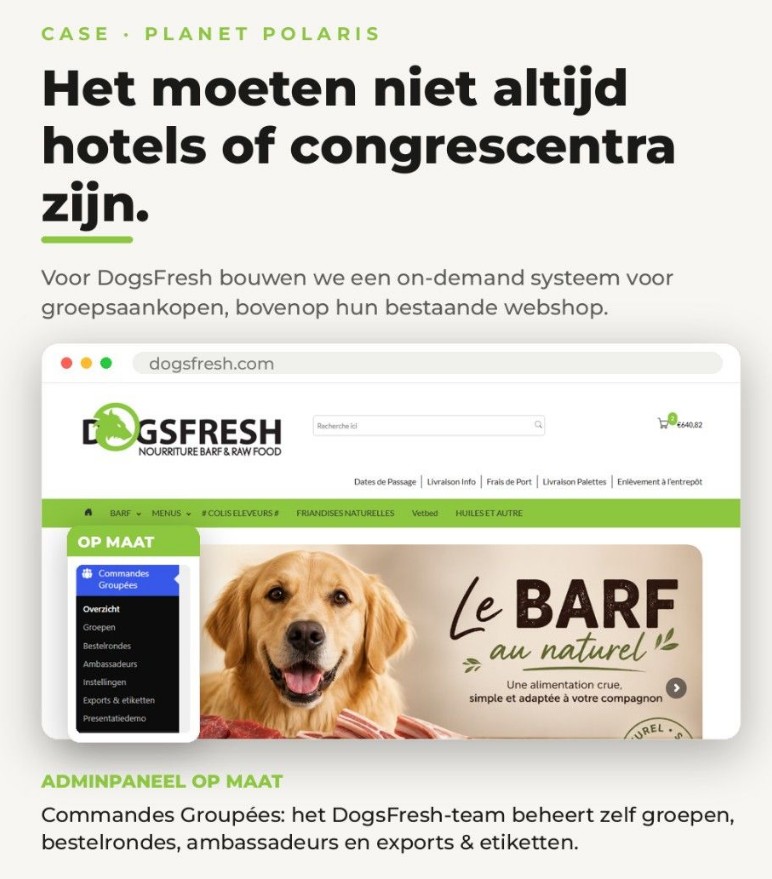 DogsFresh group purchasing system and custom admin panel by Planet Polaris